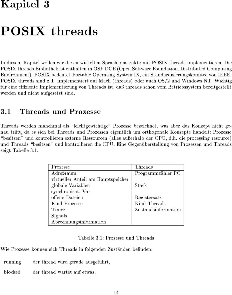 POSIX threads sind z.t. implementiert auf Mach (threads) oder auch OS/2 und Windows NT.