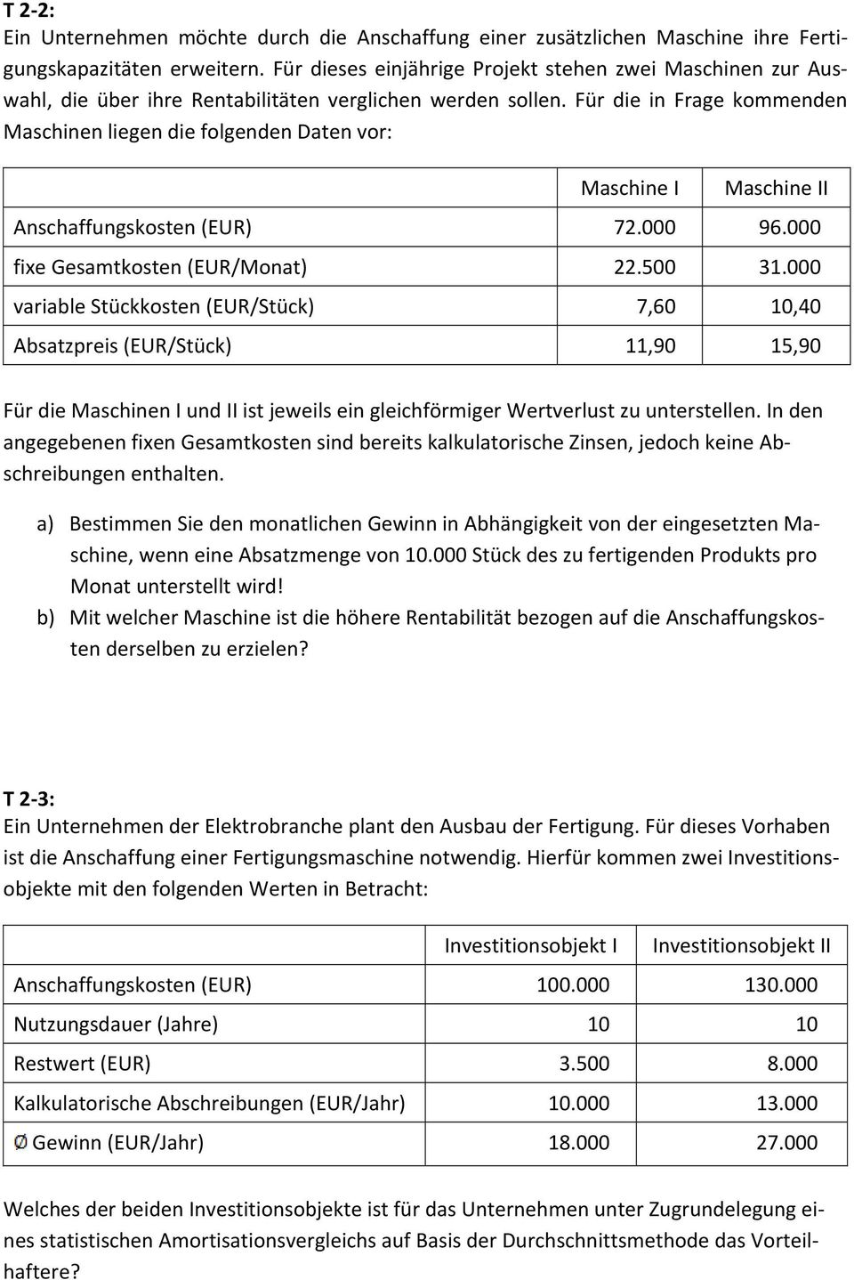 varable Sückkose (EUR/Sück) 7,6,4 Absazpres (EUR/Sück),9 5,9 Für de Masche I ud II s jewels e glechförmger Werverlus zu uerselle.
