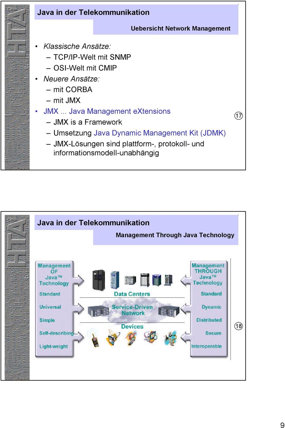 .. Java Management extensions JMX is a Framework Umsetzung Java Dynamic Management