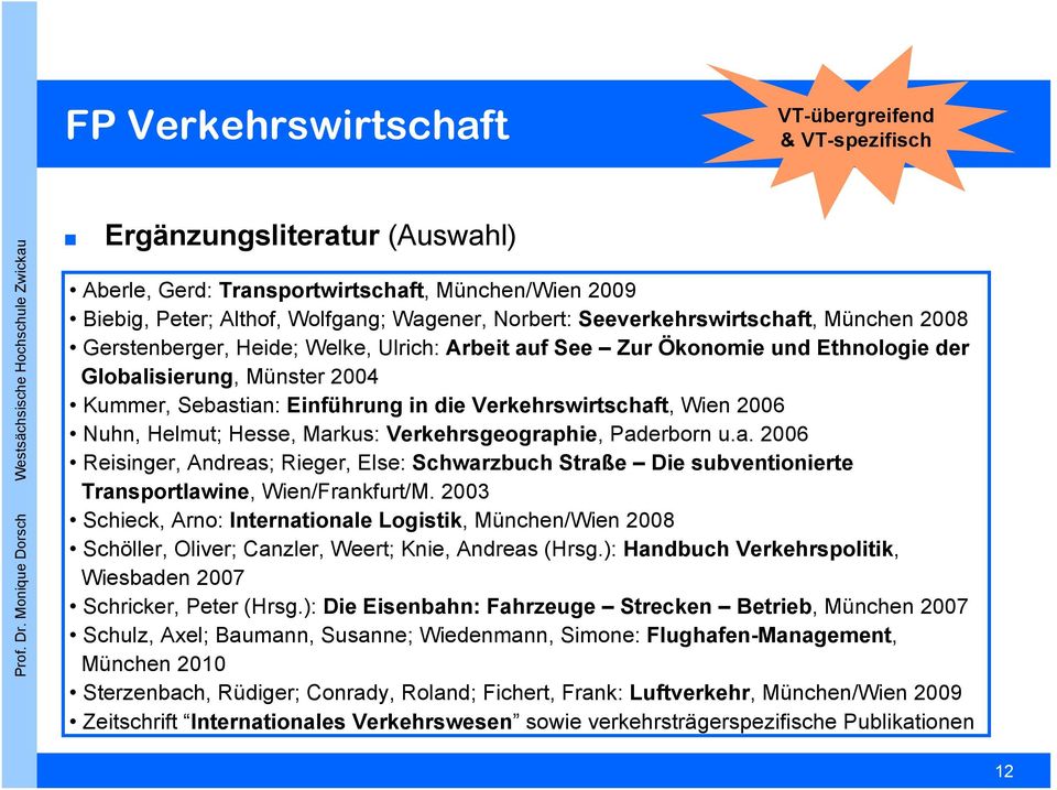 Hesse, Markus: Verkehrsgeographie, Paderborn u.a. 2006 Reisinger, Andreas; Rieger, Else: Schwarzbuch Straße Die subventionierte Transportlawine, Wien/Frankfurt/M.