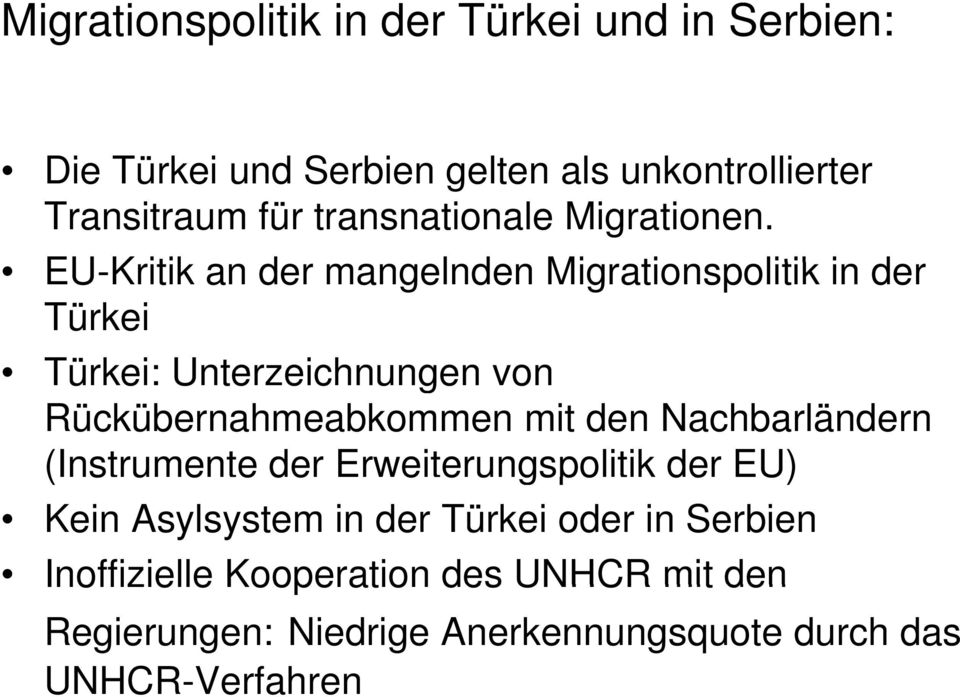 EU-Kritik an der mangelnden Migrationspolitik in der Türkei Türkei: Unterzeichnungen von Rückübernahmeabkommen mit den