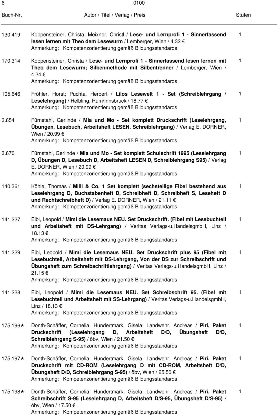 66 Fröhler, Horst; Puchta, Herbert / Lilos Lesewelt - Set (Schreiblehrgang / Leselehrgang) / Helbling, Rum/Innsbruck / 8.77.