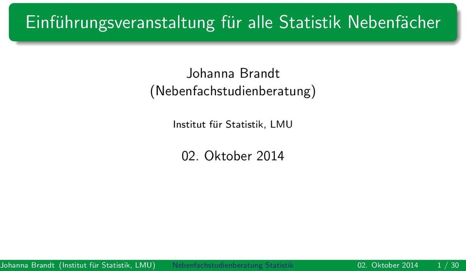 Statistik, LMU 02.