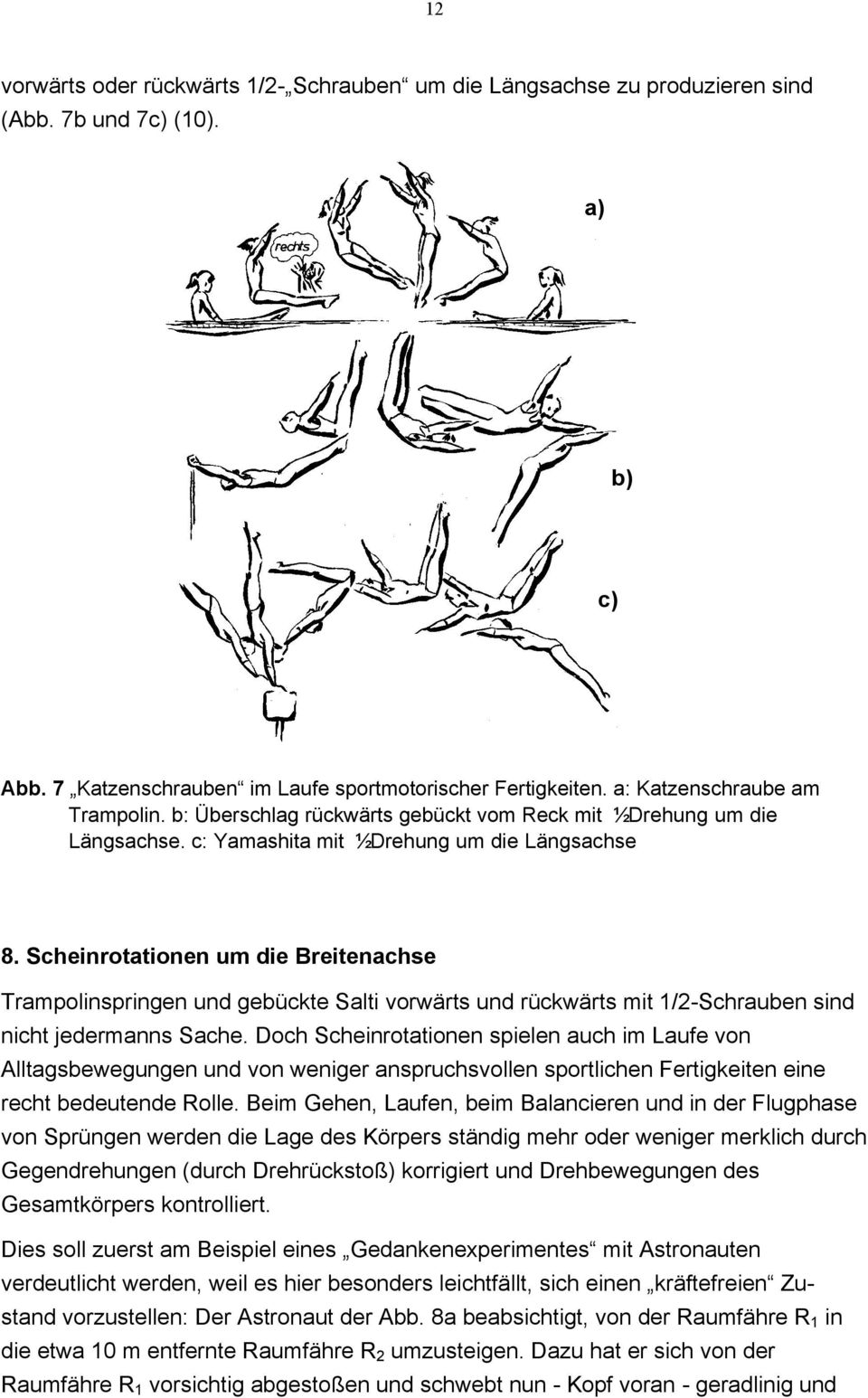 Scheinrotationen um die Breitenachse Trampolinspringen und gebückte Salti vorwärts und rückwärts mit 1/2-Schrauben sind nicht jedermanns Sache.