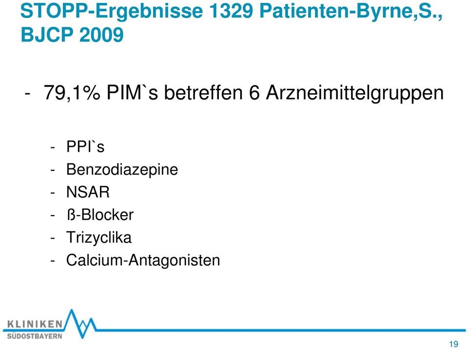 Arzneimittelgruppen - PPI`s - Benzodiazepine