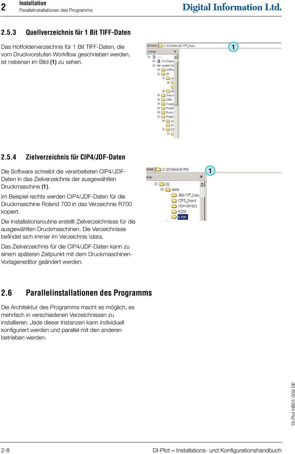 4 Zielverzeichnis für CIP4/JDF-Daten Die Software schreibt die verarbeiteten CIP4/JDF- Daten in das Zielverzeichnis der ausgewählten Druckmaschine ().