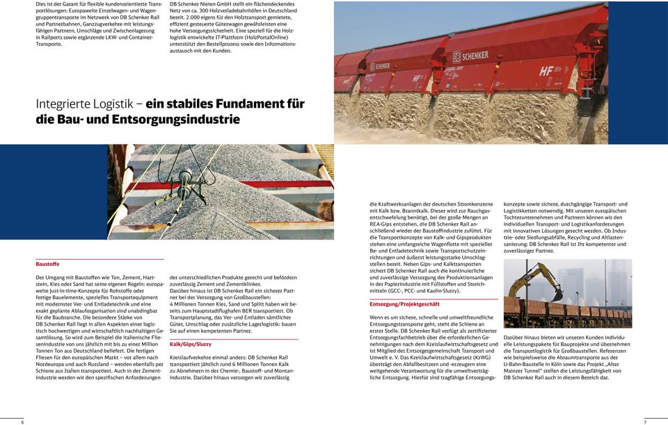300 Holzverladebahnhöfen in Deutschland bereit. 2.000 eigens für den Holztransport gemietete, effizient gesteuerte Güterwagen gewährleisten eine hohe Versorgungssicherheit.