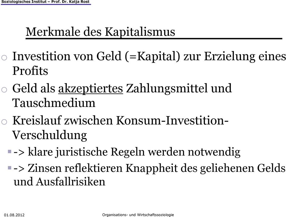 Kreilauf zwichen Konum-Invetition- Verchuldung -> klare juritiche Regeln