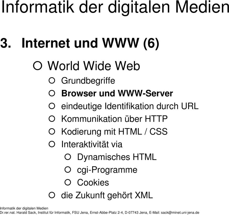 Kommunikation über HTTP Kodierung mit HTML / CSS