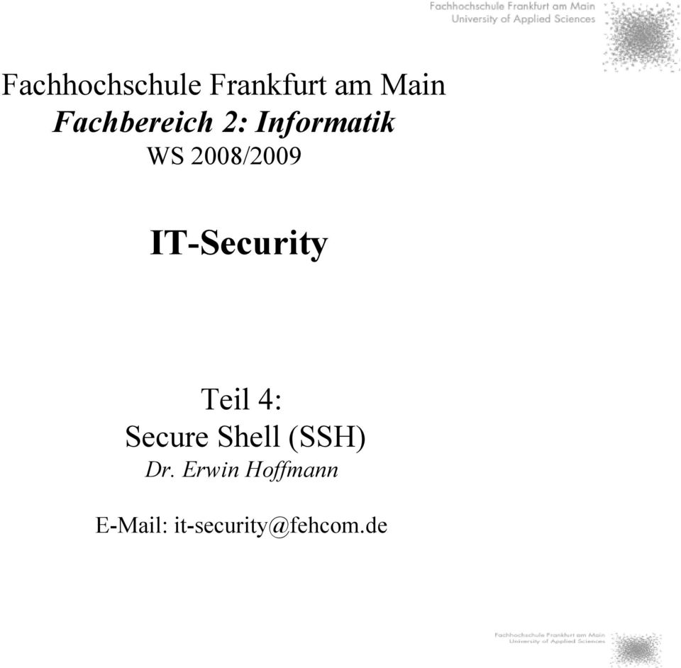 IT-Security Teil 4: Secure Shell (SSH)