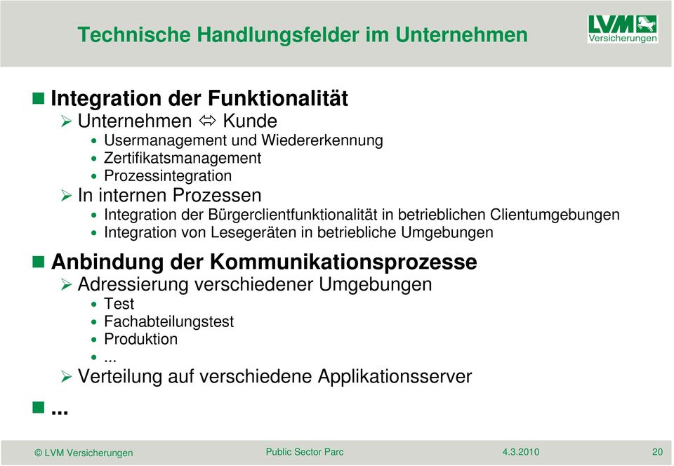 in betrieblichen Clientumgebungen Integration von Lesegeräten in betriebliche Umgebungen Anbindung der