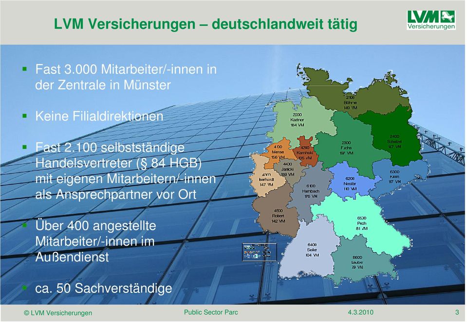 2.100 selbstständige Handelsvertreter ( 84 HGB) mit eigenen