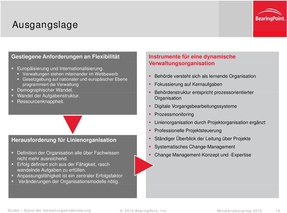 Herausforderung für Linienorganisation Definition der Organisation alle über Fachwissen nicht mehr ausreichend. Erfolg definiert sich aus der Fähigkeit, rasch wandelnde Aufgaben zu erfüllen.