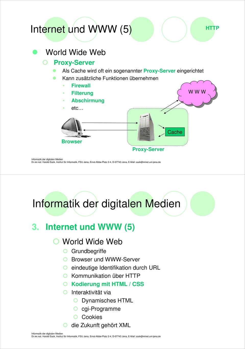 World Wide Web Grundbegriffe Browser und WWW-Server eindeutige Identifikation durch URL