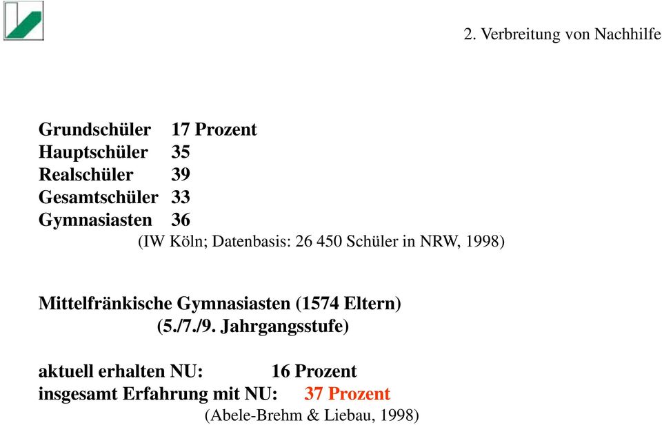 Mittelfränkische Gymnasiasten (1574 Eltern) (5./7./9.