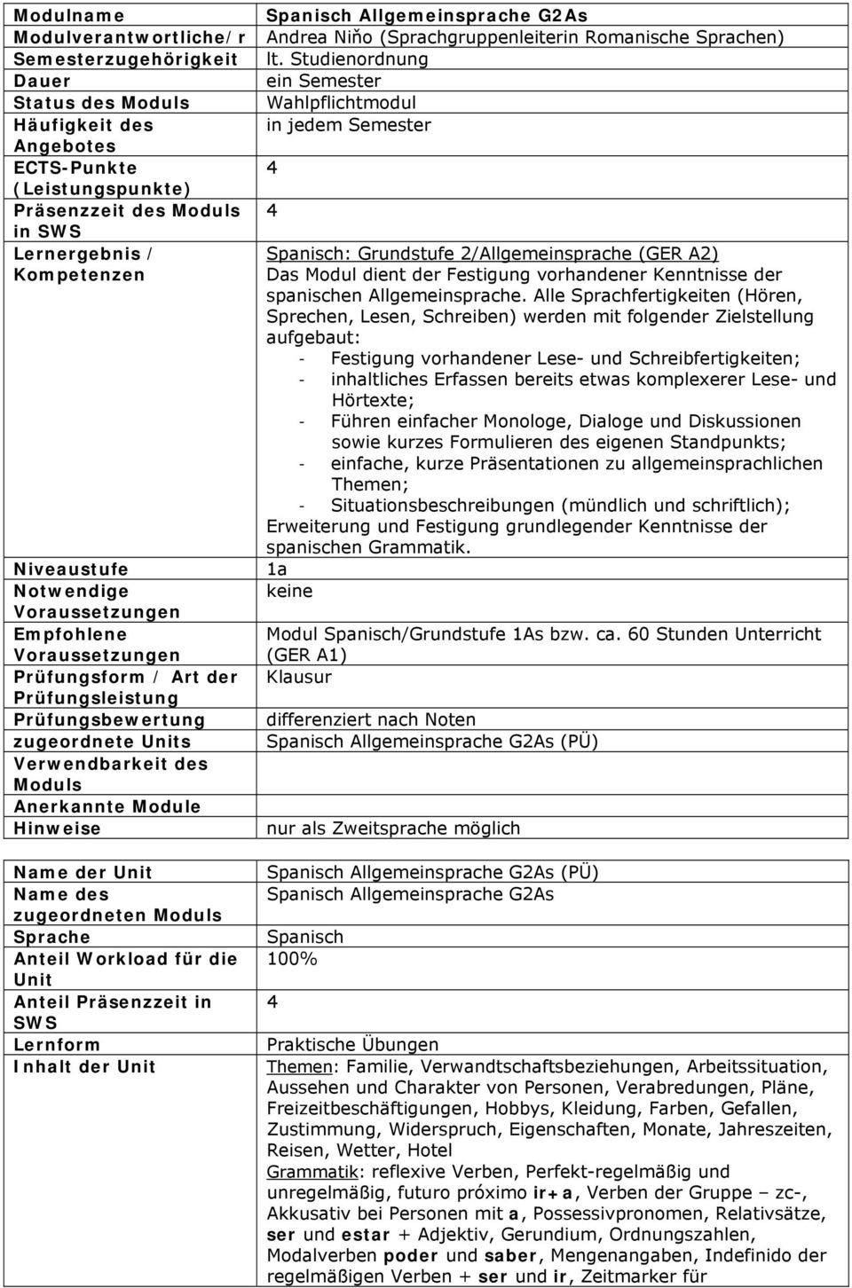 Alle Sprachfertigkeiten (Hören, Sprechen, Lesen, Schreiben) werden mit folgender Zielstellung aufgebaut: - Festigung vorhandener Lese- und Schreibfertigkeiten; - inhaltliches Erfassen bereits etwas