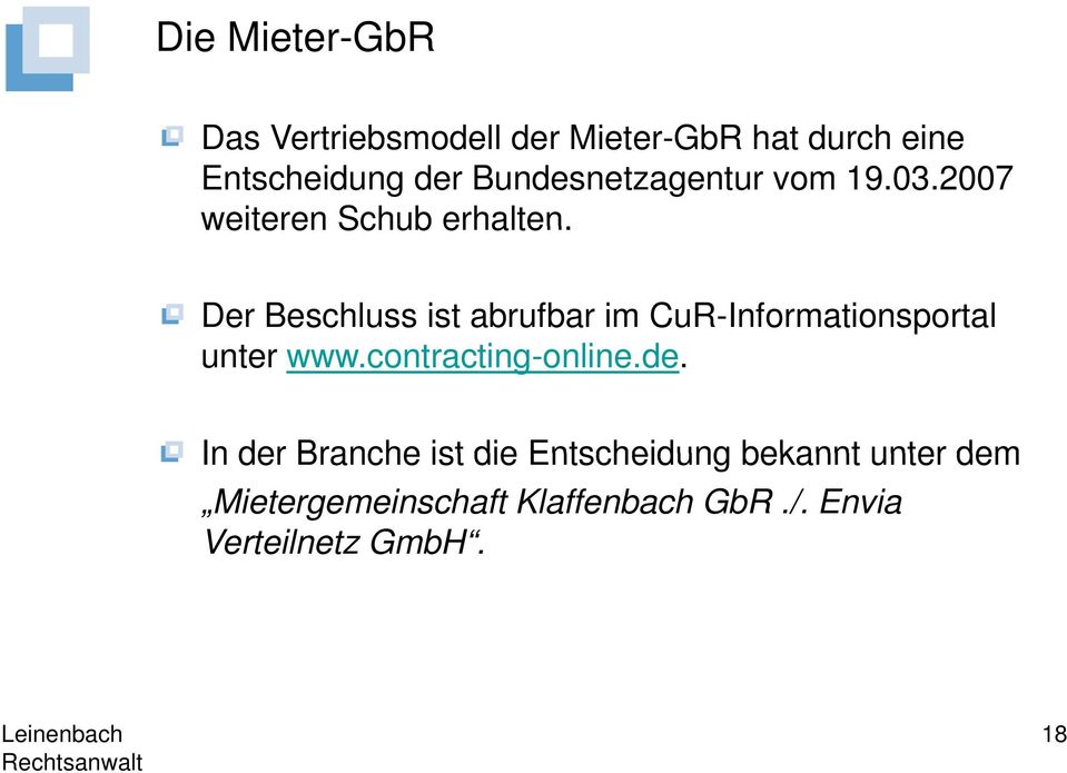 Der Beschluss ist abrufbar im CuR-Informationsportal unter www.contracting-online.de.