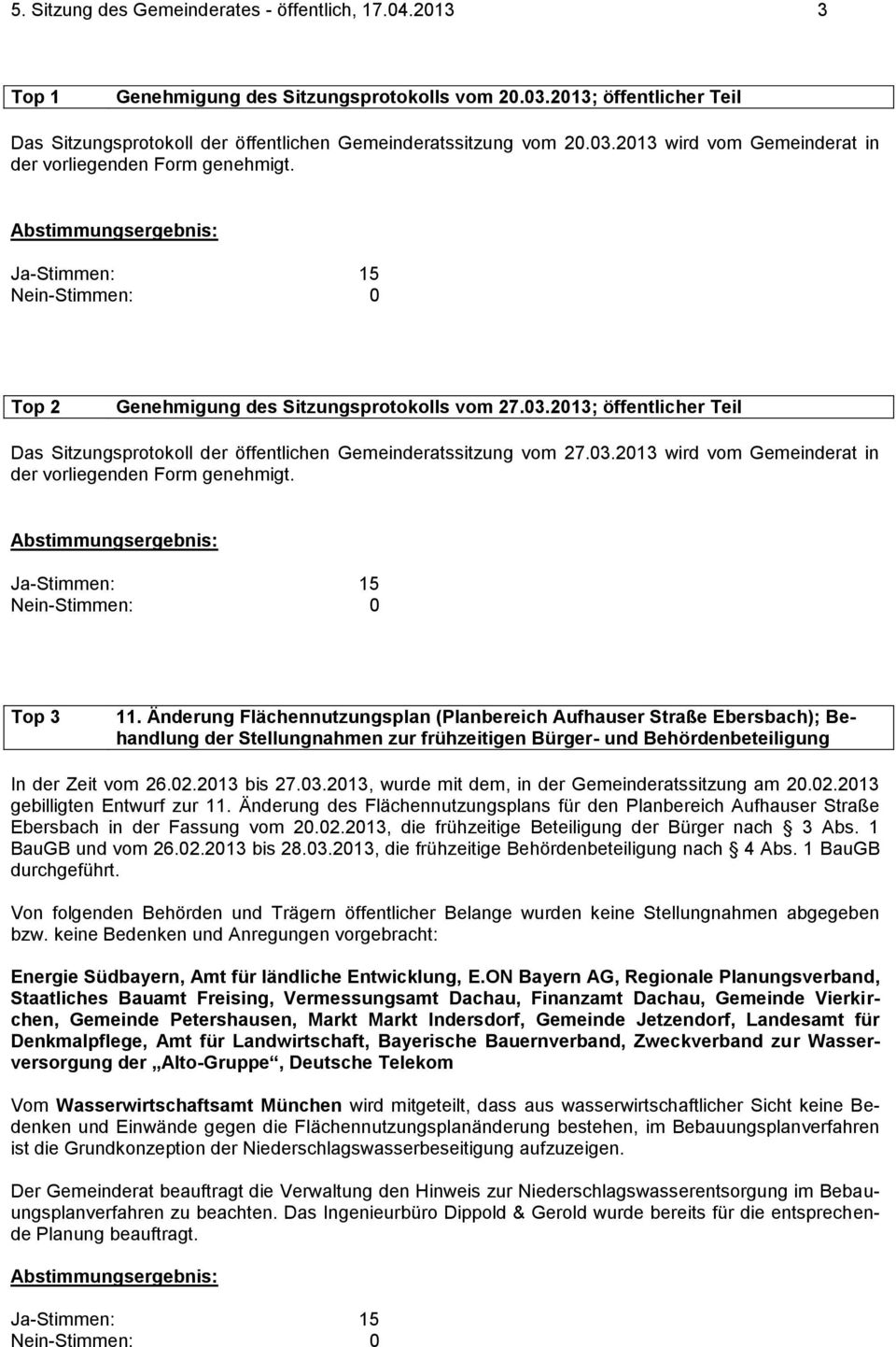 Top 3 11. Änderung Flächennutzungsplan (Planbereich Aufhauser Straße Ebersbach); Behandlung der Stellungnahmen zur frühzeitigen Bürger- und Behördenbeteiligung In der Zeit vom 26.02.2013 bis 27.03.