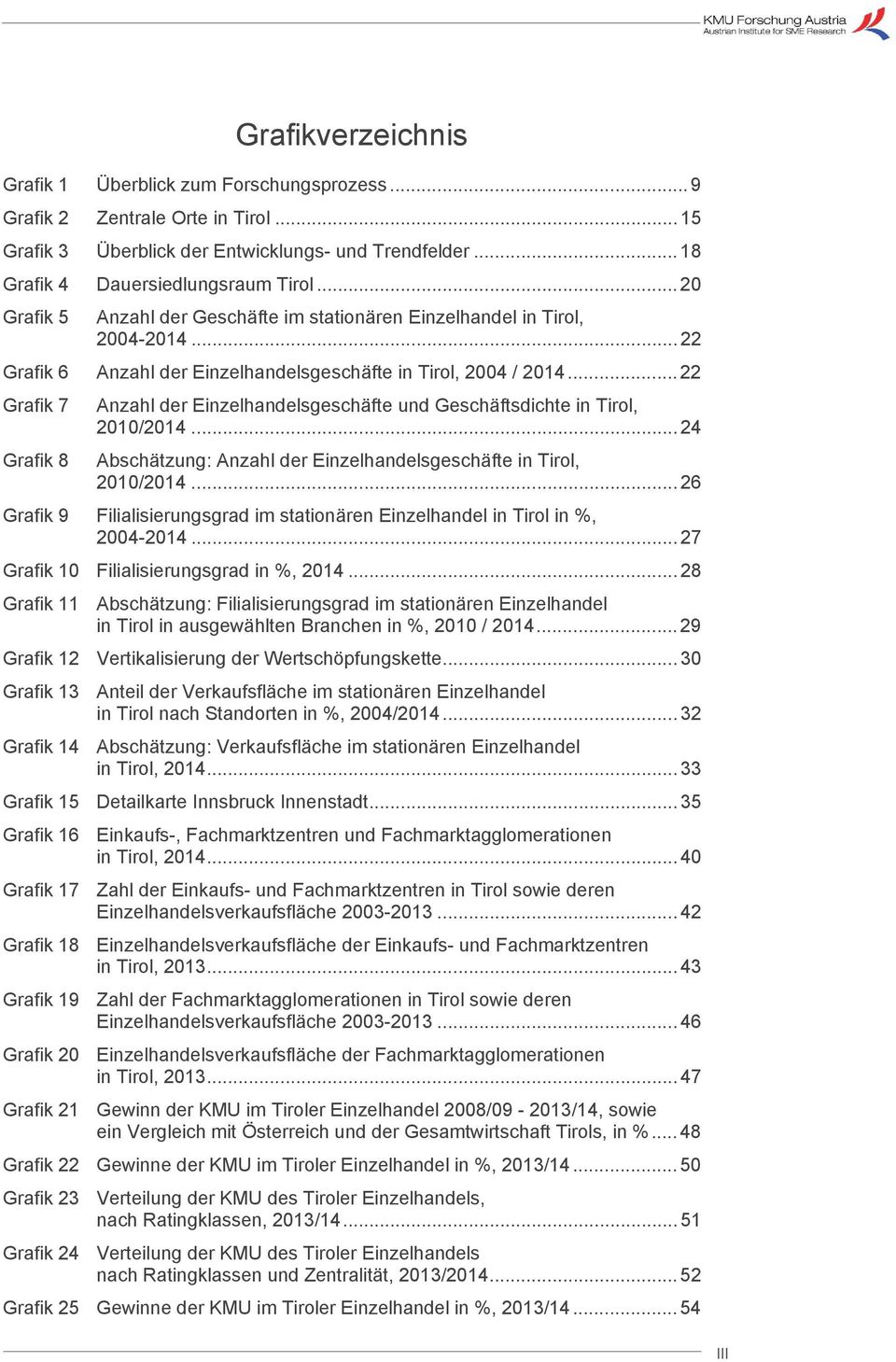 .. 22 Grafik 7 Grafik 8 Anzahl der Einzelhandelsgeschäfte und Geschäftsdichte in Tirol, 2010/2014... 24 Abschätzung: Anzahl der Einzelhandelsgeschäfte in Tirol, 2010/2014.