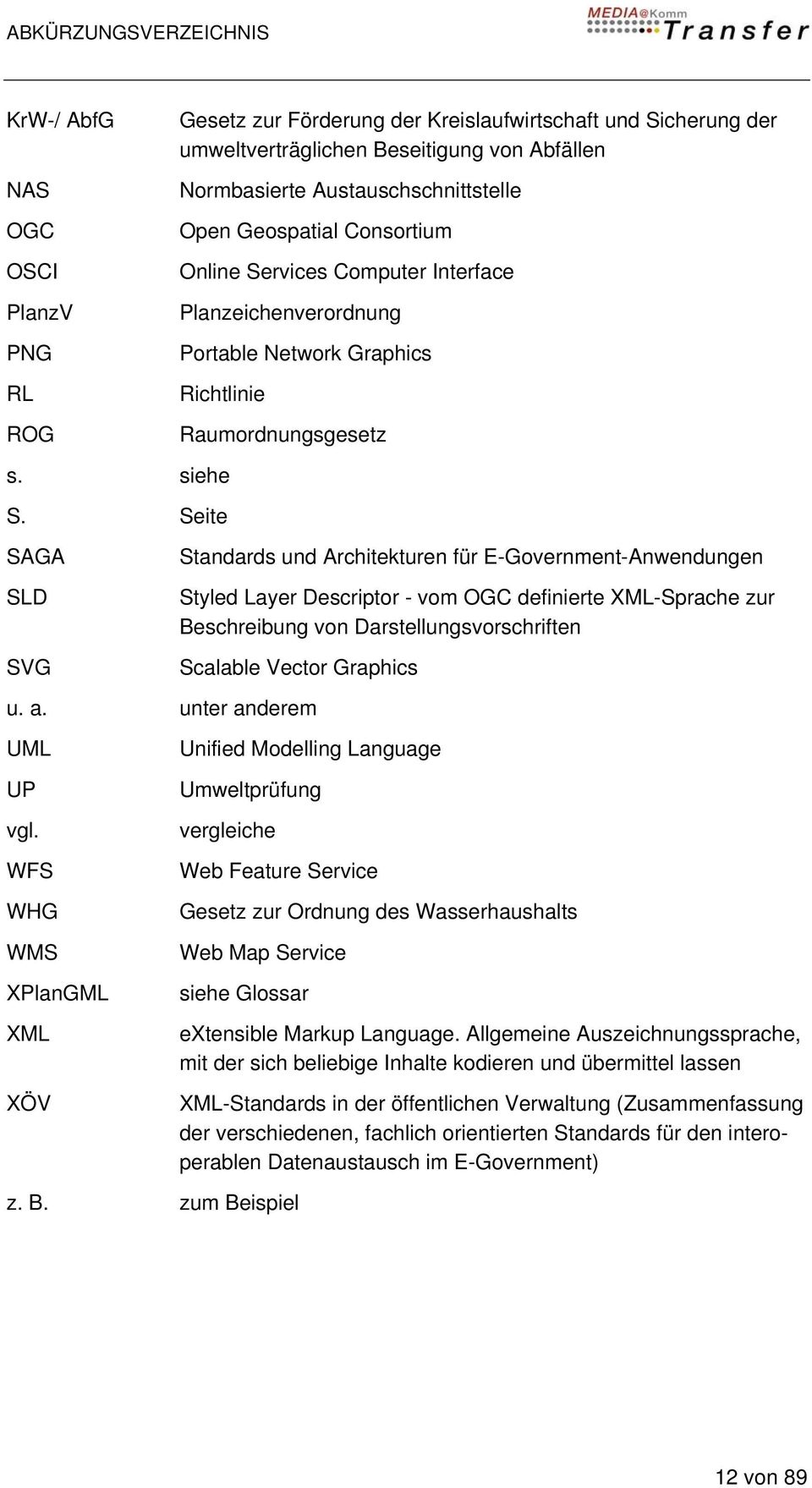 Seite SAGA SLD SVG Standards und Architekturen für E-Government-Anwendungen Styled Layer Descriptor - vom OGC definierte XML-Sprache zur Beschreibung von Darstellungsvorschriften Scalable Vector