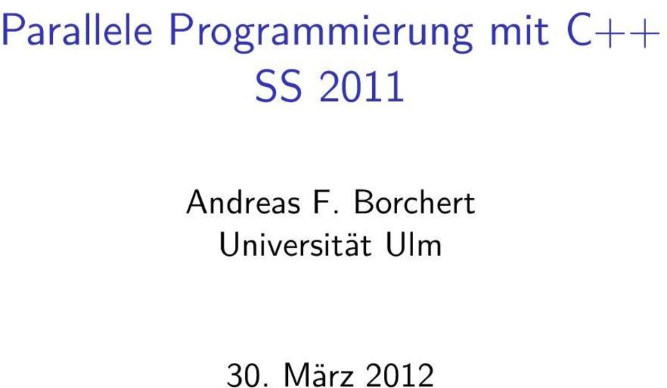 SS 2011 Andreas F.
