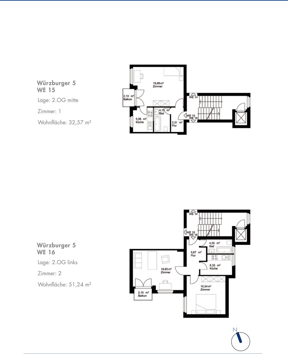 32,57 m² Würzburger 5 WE 6