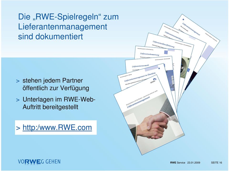 Verfügung > Unterlagen im RWE-Web- Auftritt