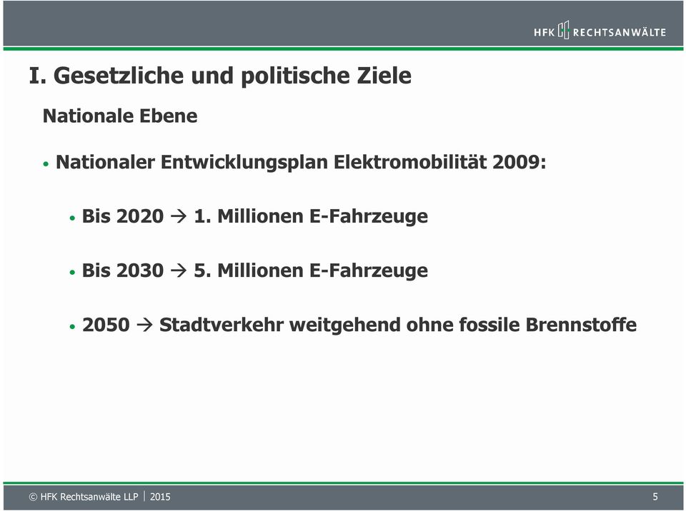 2020 1. Millionen E-Fahrzeuge Bis 2030 5.