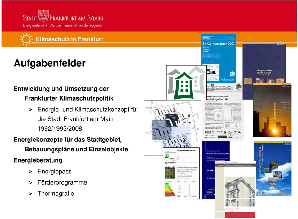 Frankfurt am Main 1992/1995/2008 Energiekonzepte für das Stadtgebiet,