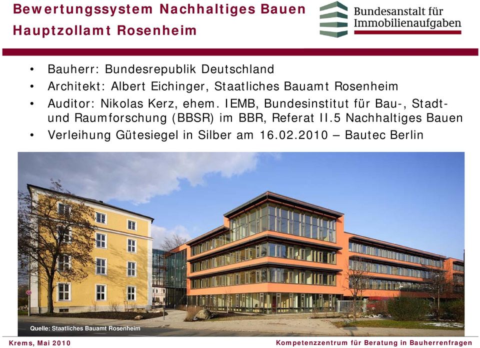 IEMB, Bundesinstitut für Bau-, Stadtund Raumforschung (BBSR) im BBR, Referat II.