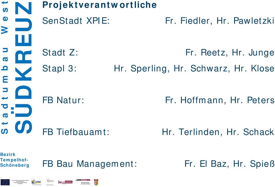 Sperling, Hr. Schwarz, Hr. Klose FB Natur: Fr. Hoffmann, Hr.