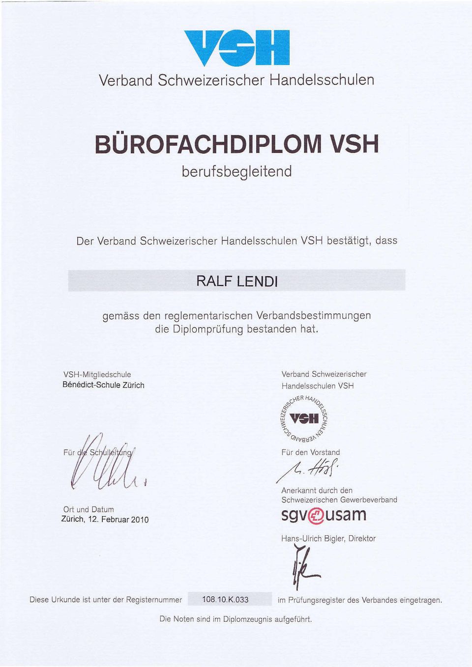 Februar 2010 Verband Schweizerischer Handelsschulen VSH oo$er H44ro^ Q) '(n ryvch$ =<- ^e u.