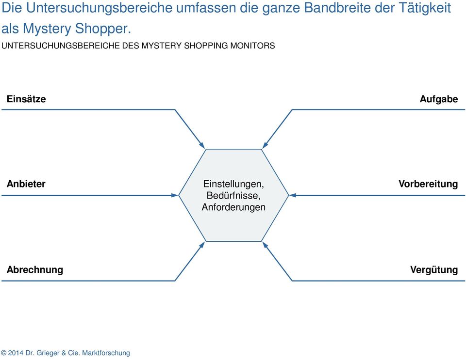 UNTERSUCHUNGSBEREICHE DES MYSTERY SHOPPING MONITORS Einsätze