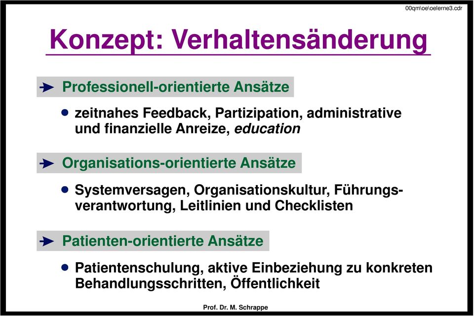 administrative und finanzielle Anreize, education Organisations-orientierte Ansätze Systemversagen,