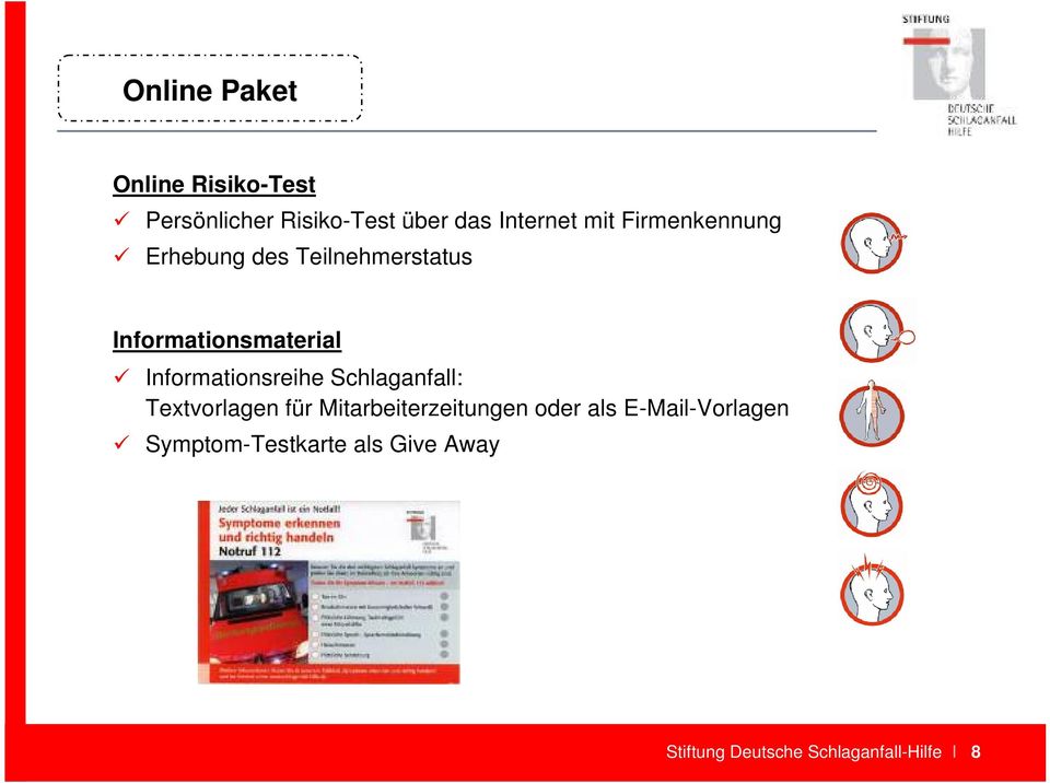 Informationsreihe Schlaganfall: Textvorlagen für Mitarbeiterzeitungen oder