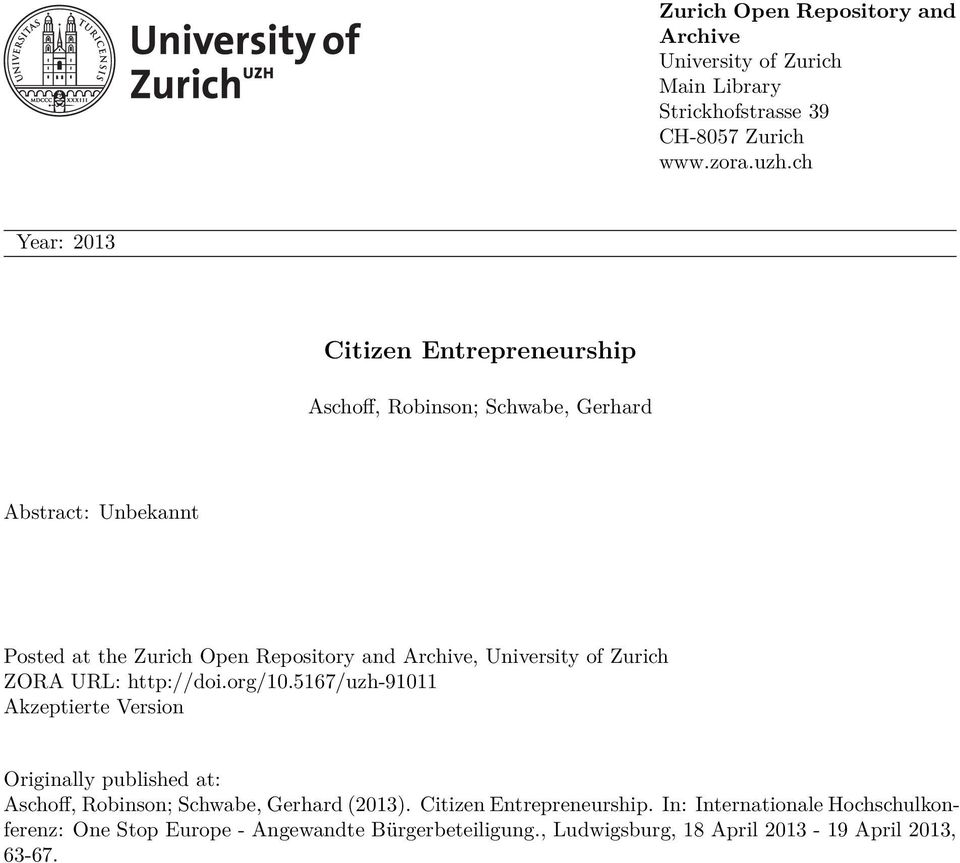 University of Zurich ZORA URL: http://doi.org/10.
