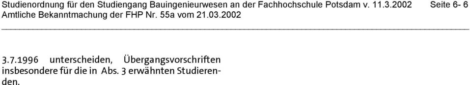 2002 Seite 6-6 Amtliche Bekanntmachung der FHP Nr. 55a vom 21.03.