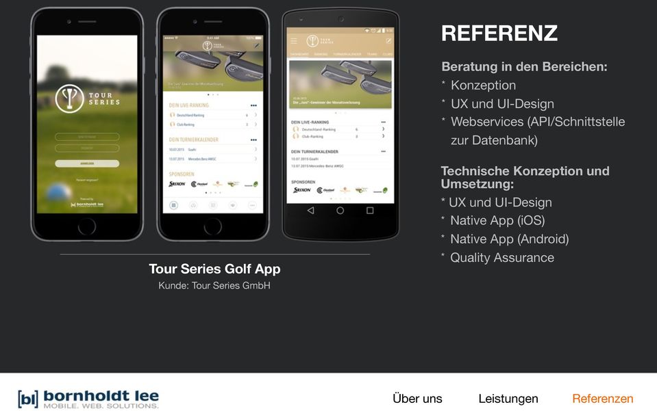 Golf App Kunde: Tour Series GmbH Technische Konzeption und