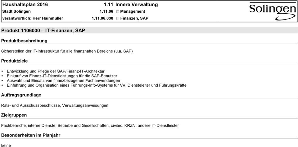 zen, SAP Produktbeschreibung Sicherstellen der IT-Infras