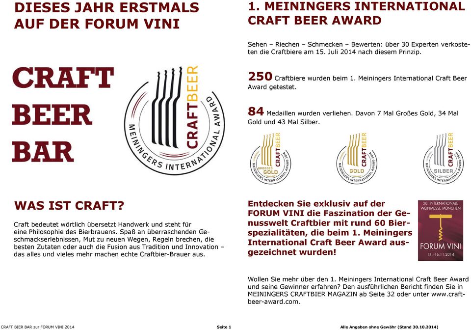 Craft bedeutet wörtlich übersetzt Handwerk und steht für ee Philosophie des Bierbrauens.