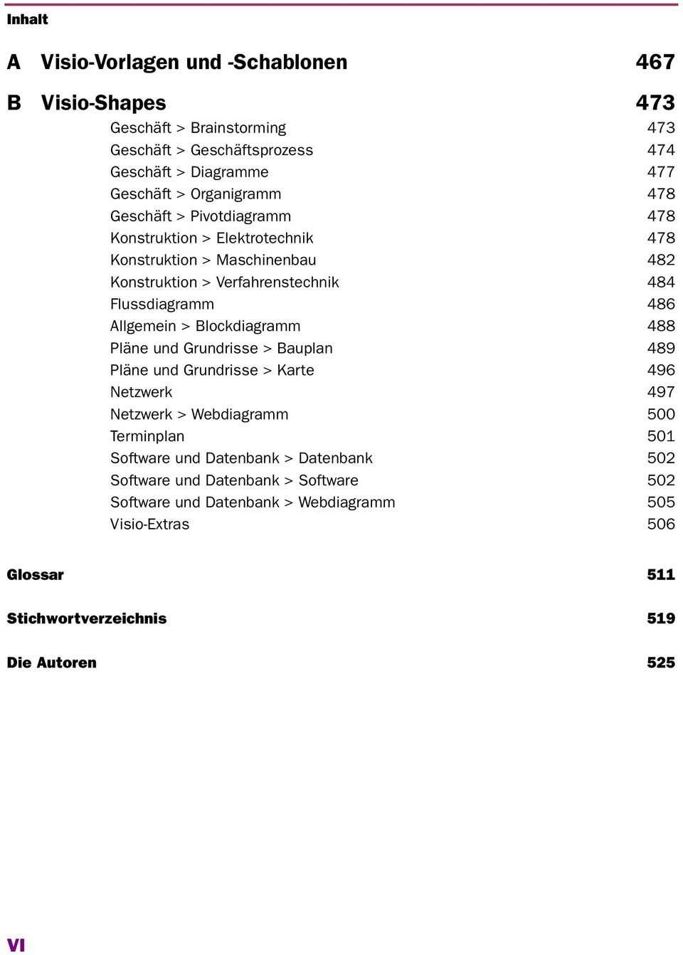 Blockdiagramm 488 Pläne und Grundrisse > Bauplan 489 Pläne und Grundrisse > Karte 496 Netzwerk 497 Netzwerk > Webdiagramm 500 Terminplan 501 Software und Datenbank >