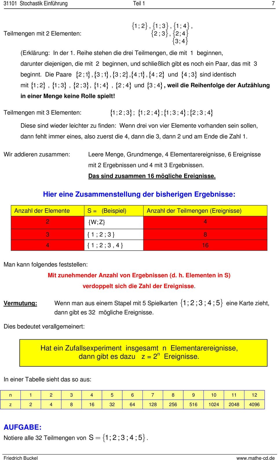 Die Paare { 2; },{ 3; },{ 3;2 },{ 4; },{ 4;2} und { 4;3 } sind identisch mit { ; 2 }, { ; 3 }, { 2;3 }, { ; 4 }, { 2;4 } und { } in einer Menge keine Rolle spielt!