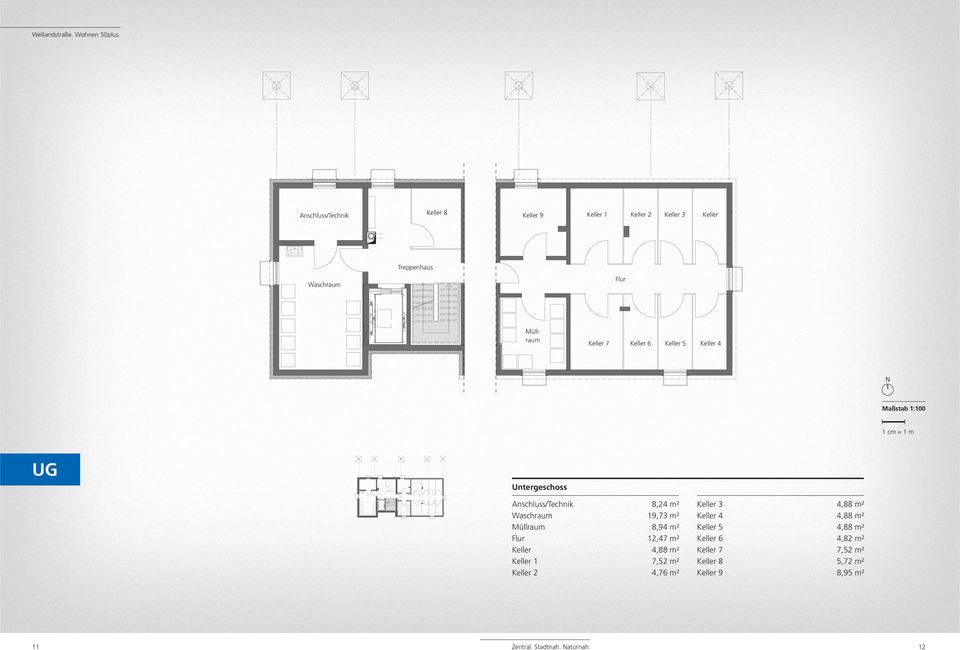 1 Keller 2 8,24 m² 19,73 m² 8,94 m² 12,47 m² 4,88 m² 7,52 m² 4,76 m² Keller 3 Keller 4 Keller 5