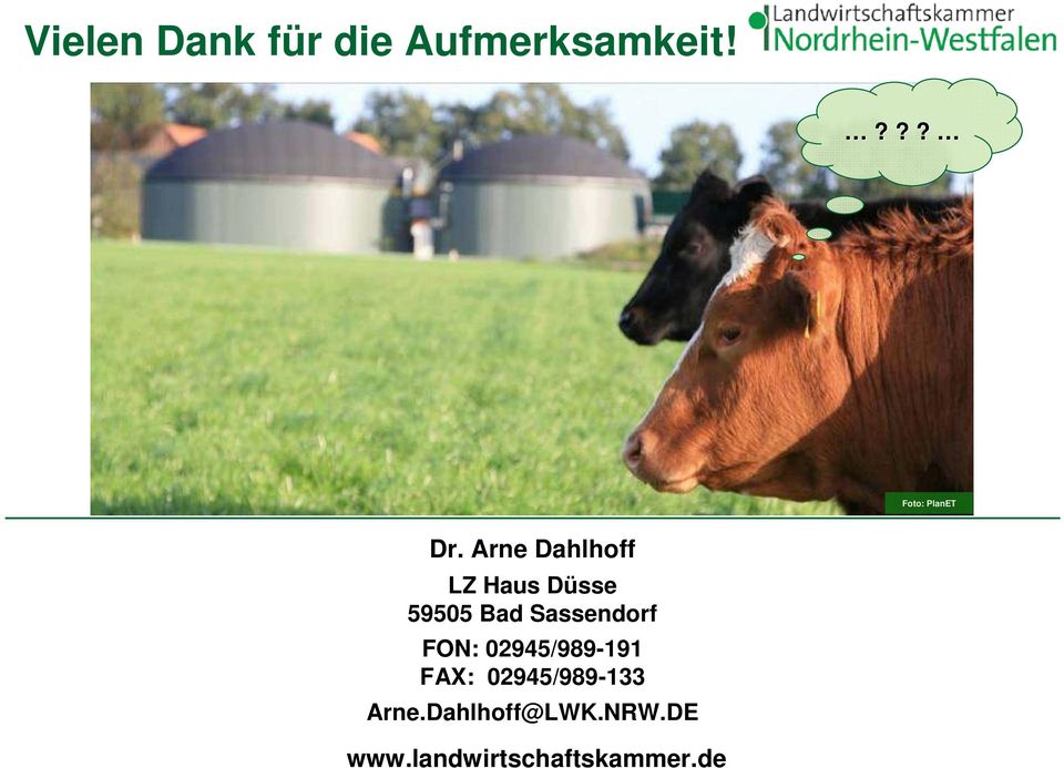 02945/989-191 FAX: 02945/989-133 Arne.Dahlhoff@LWK.NRW.