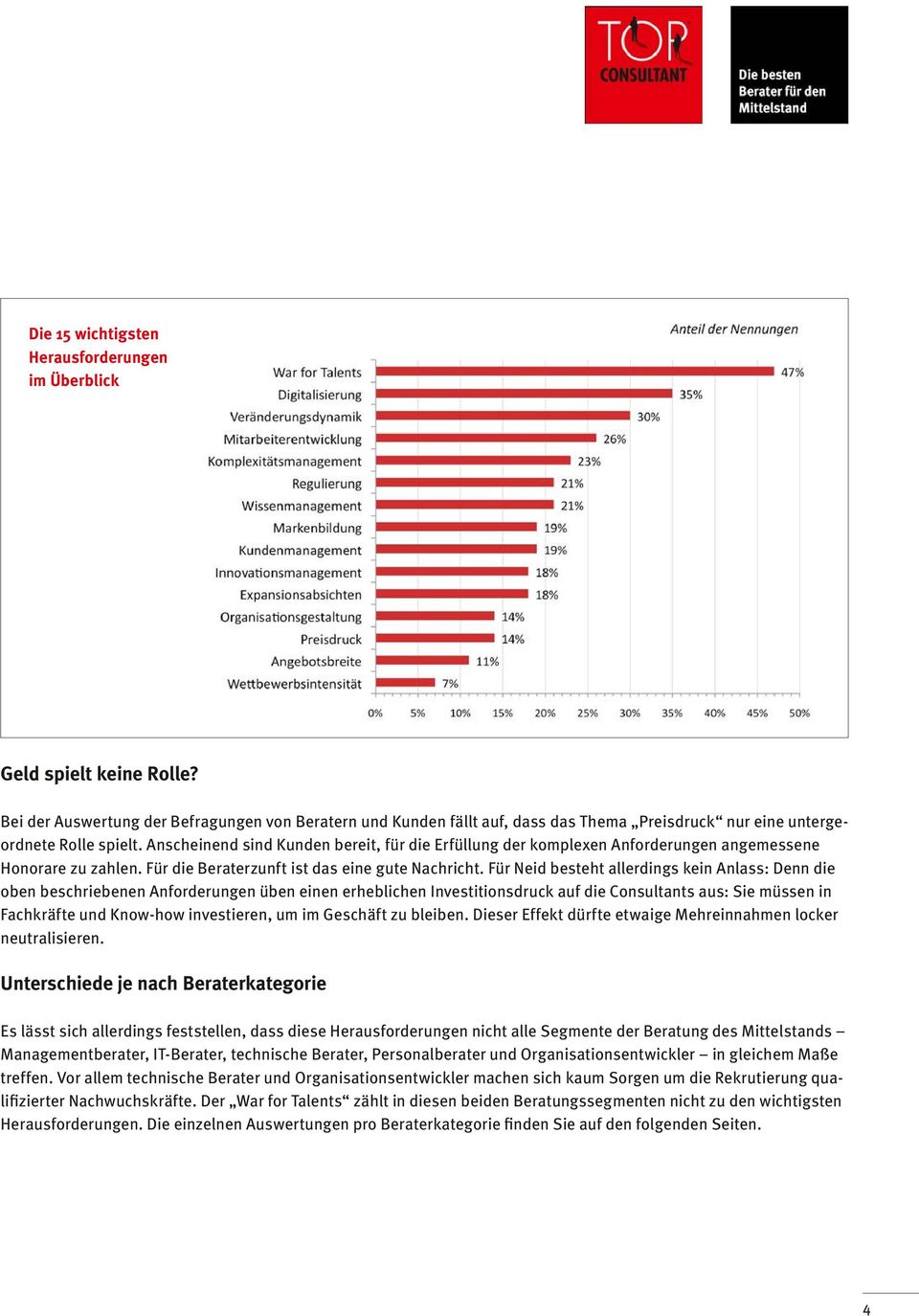 Anscheinend sind Kunden bereit, für die Erfüllung der komplexen Anforderungen angemessene Honorare zu zahlen. Für die Beraterzunft ist das eine gute Nachricht.