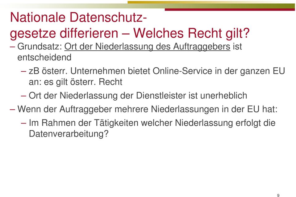 Unternehmen bietet Online-Service in der ganzen EU an: es gilt österr.