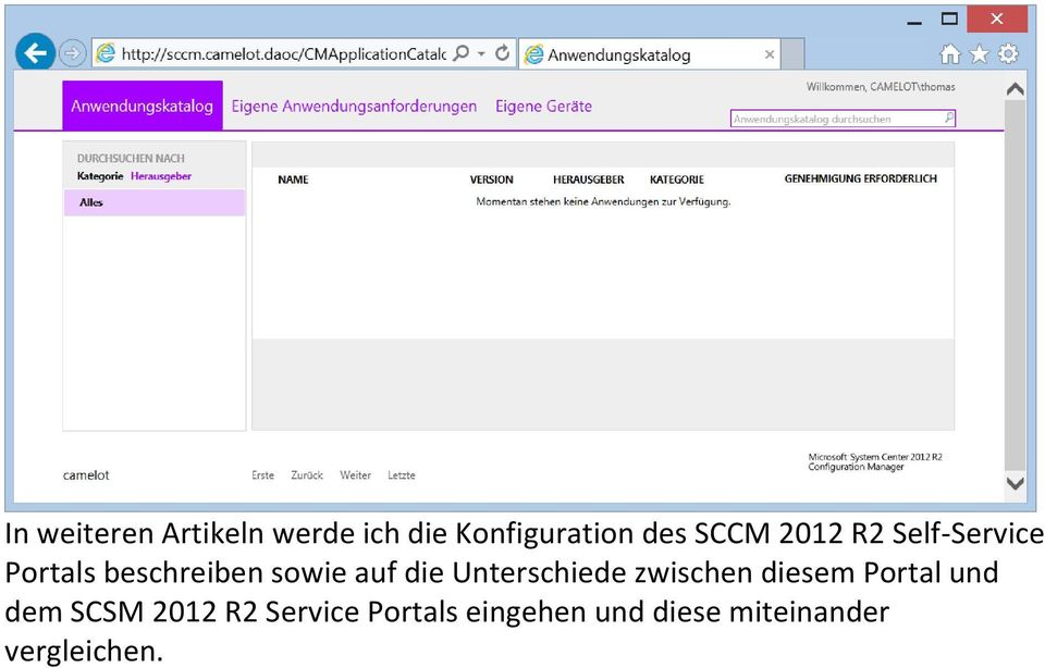 Unterschiede zwischen diesem Portal und dem SCSM 2012 R2