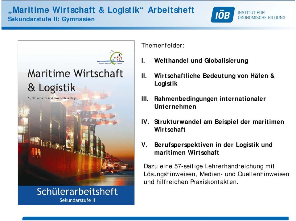 Wirtschaftliche Bedeutung von Häfen & Logistik Rahmenbedingungen internationaler Unternehmen IV.