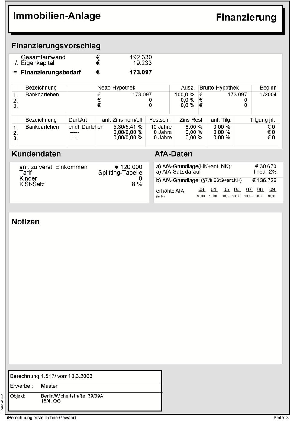 zu verst. Einkommen Tarif Kinder KiSt-Satz Ausz. 1, %, %, % Festschr. 1 Jahre Jahre Jahre Brutto-Hypothek 173.97 Zins Rest 8, %, %, % anf. Tilg., %, %, % Beginn 1/24 Tilgung jrl.