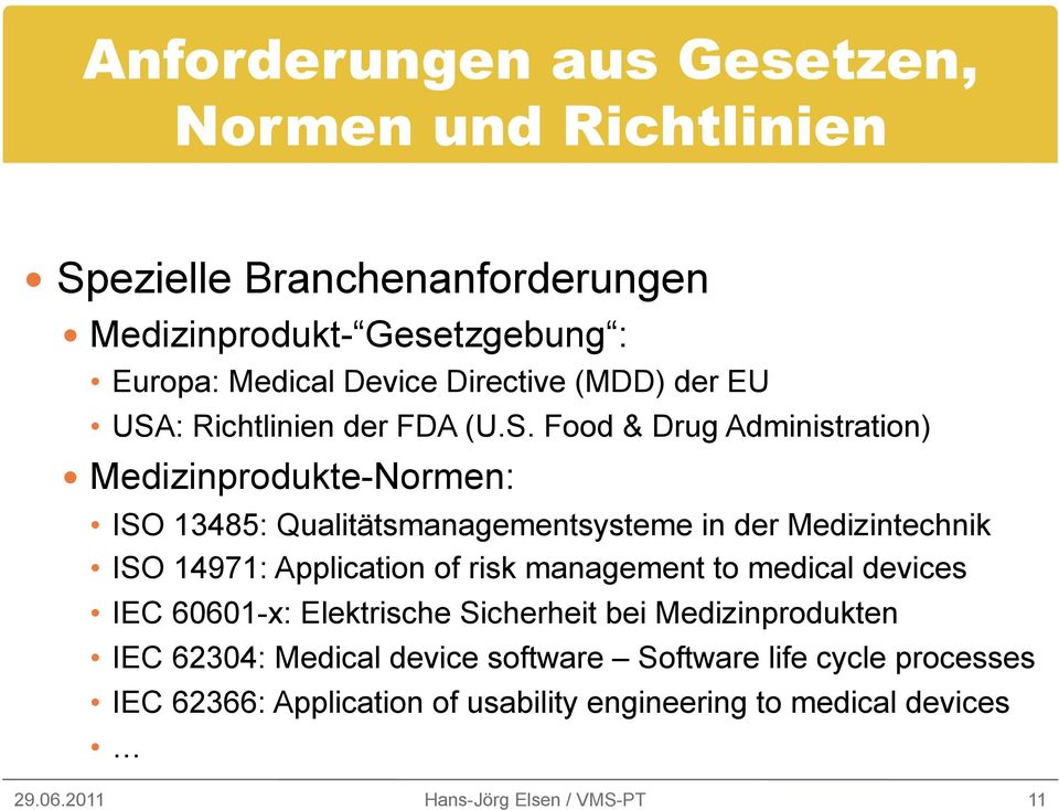 : Richtlinien der FDA (U.S.